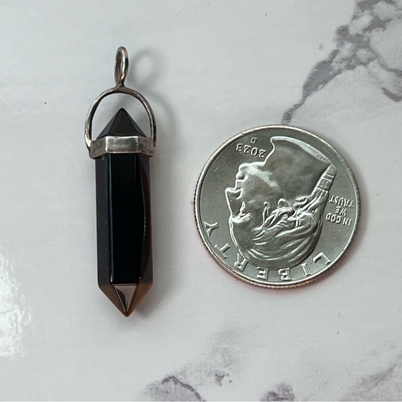 Tigers Eye Crystal Chakra Sterling Silver Pendant Cats Eye Bohemian Neutral - Picture 6 of 6